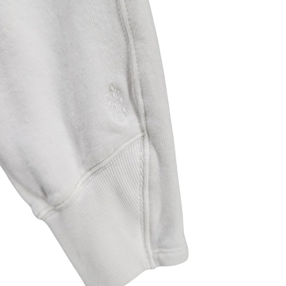 Free People Spur of the Moment Hoodie Womens White Long Pockets Zip Sides Sz XS - Picture 9 of 12